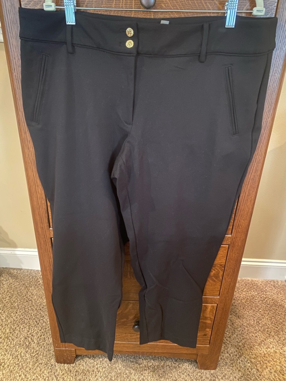 Anne Klein Black Top with Lion Logo Tag